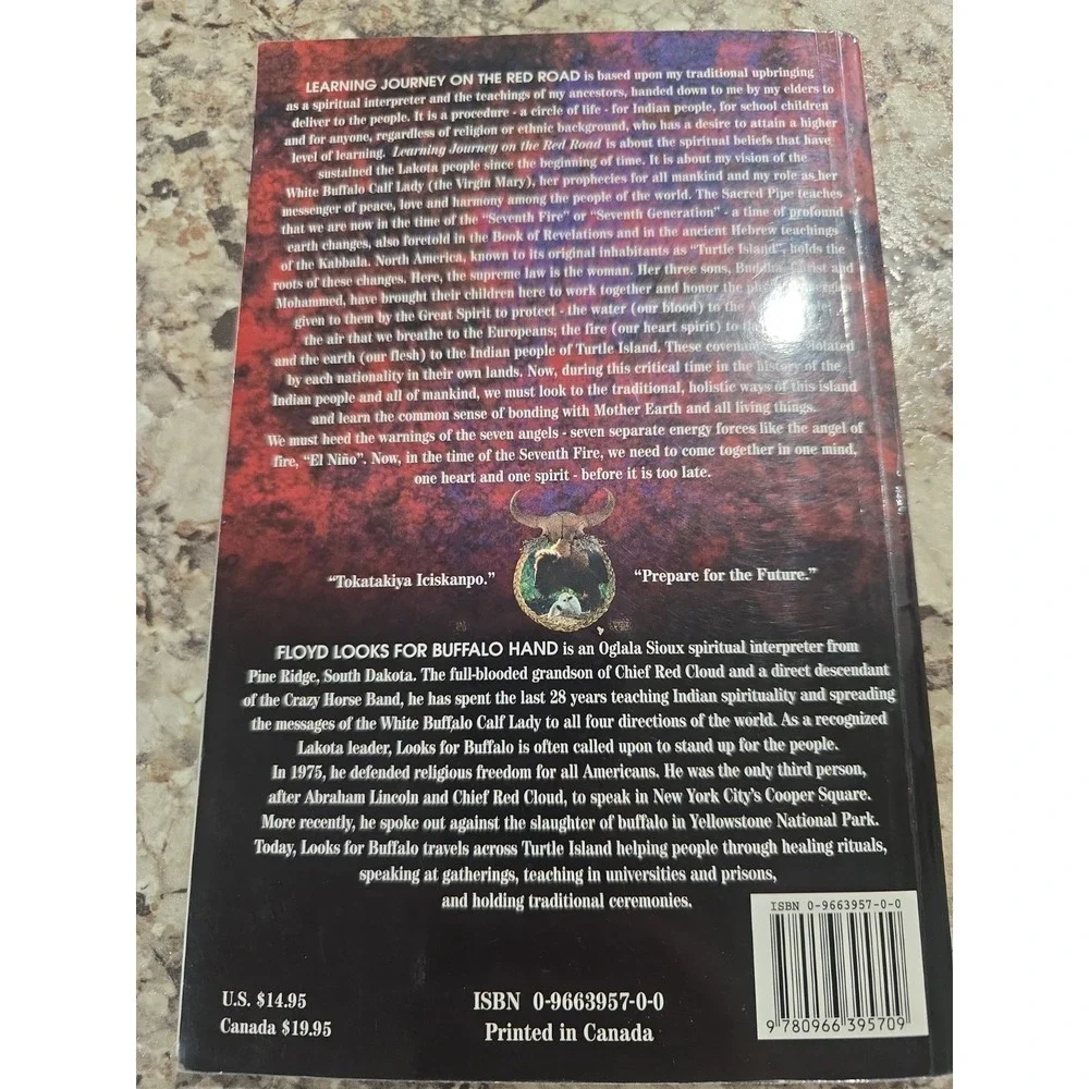 Book paperback Learning Journey on the Red Road Floyd‎ Looks Sioux Indian